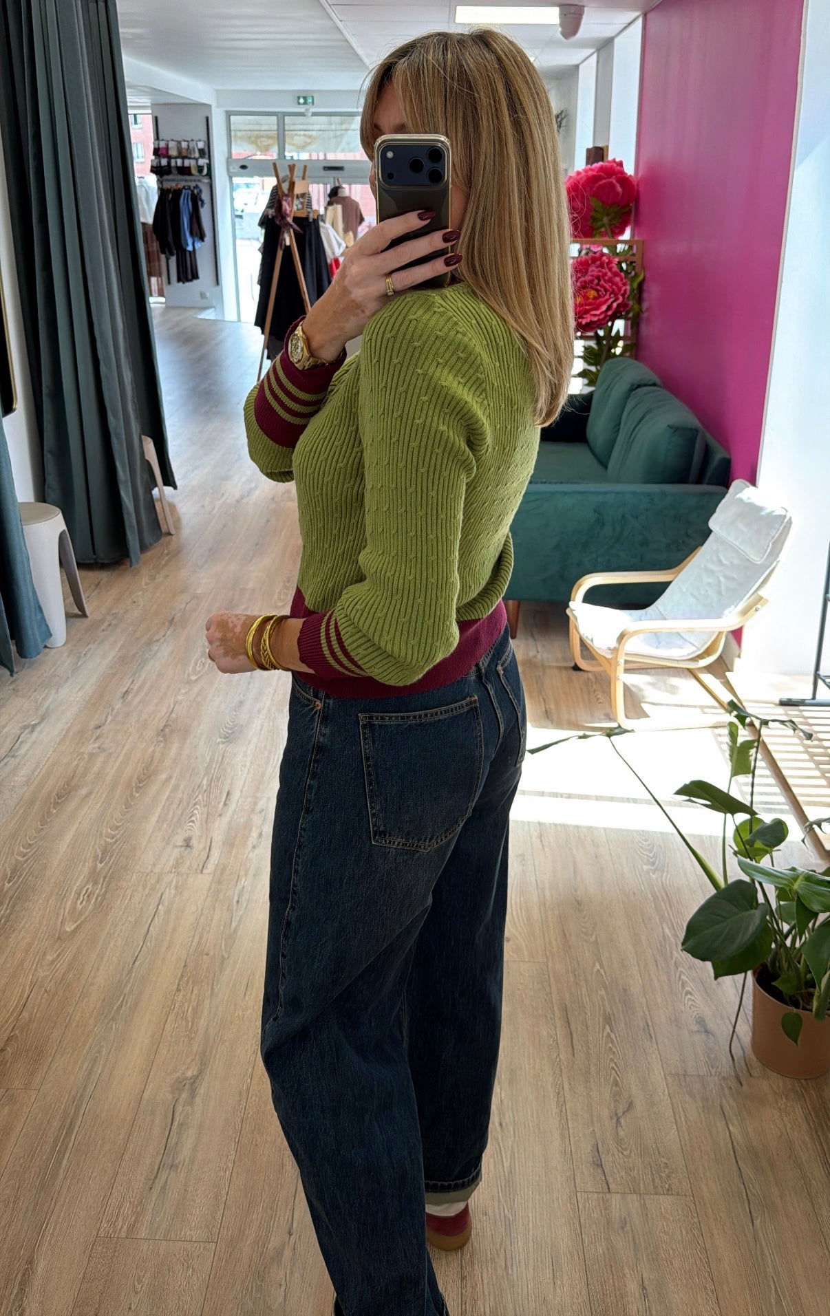 Gilet ELOUAN Olive/Bordeaux