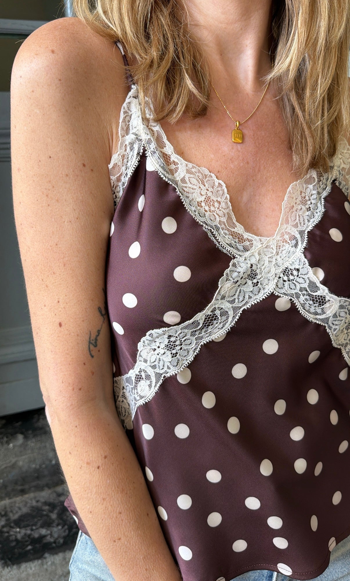 Top ZELIE Chocolat/Blanc