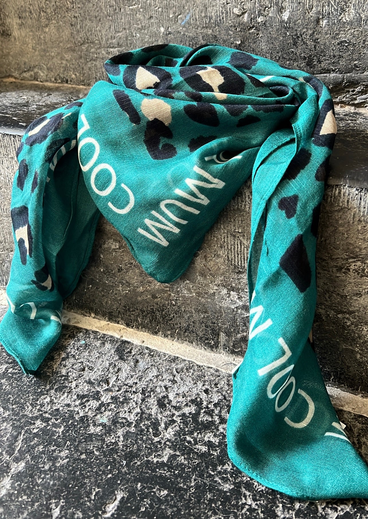 Foulard MIRANDI Vert canard/Léopard