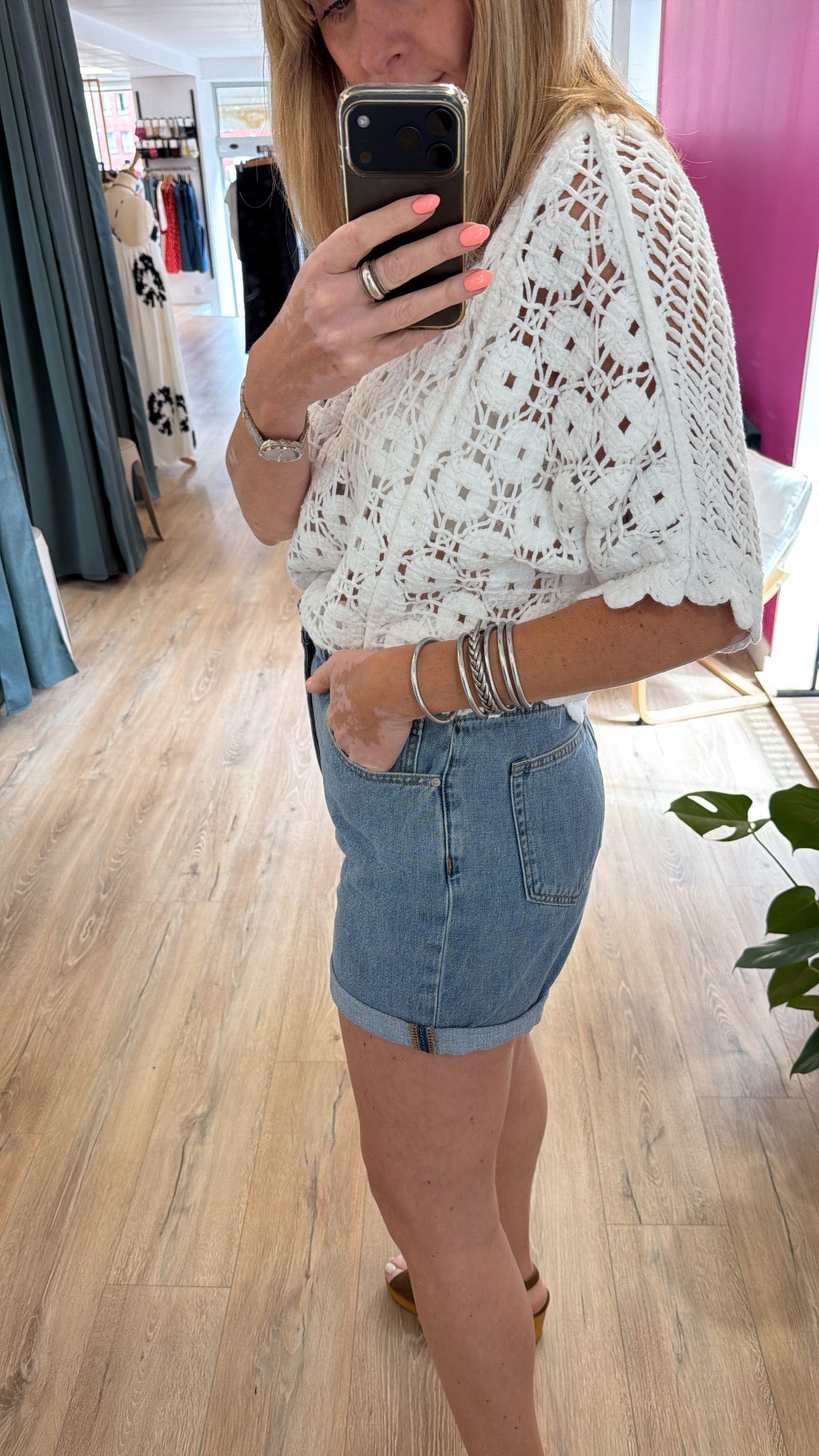 Short denim clair HELOISE