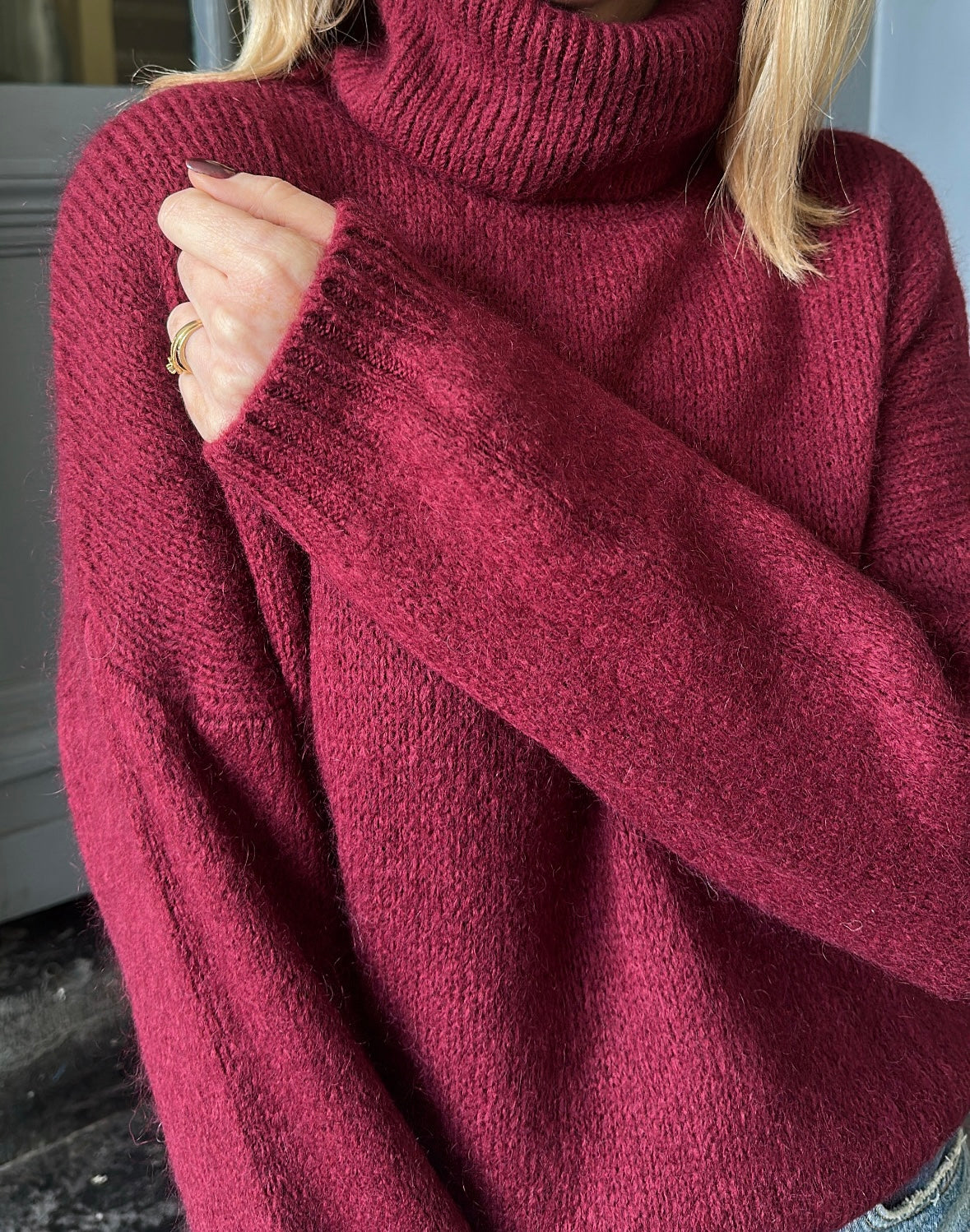 Pull col roulé NATHAN Bordeaux
