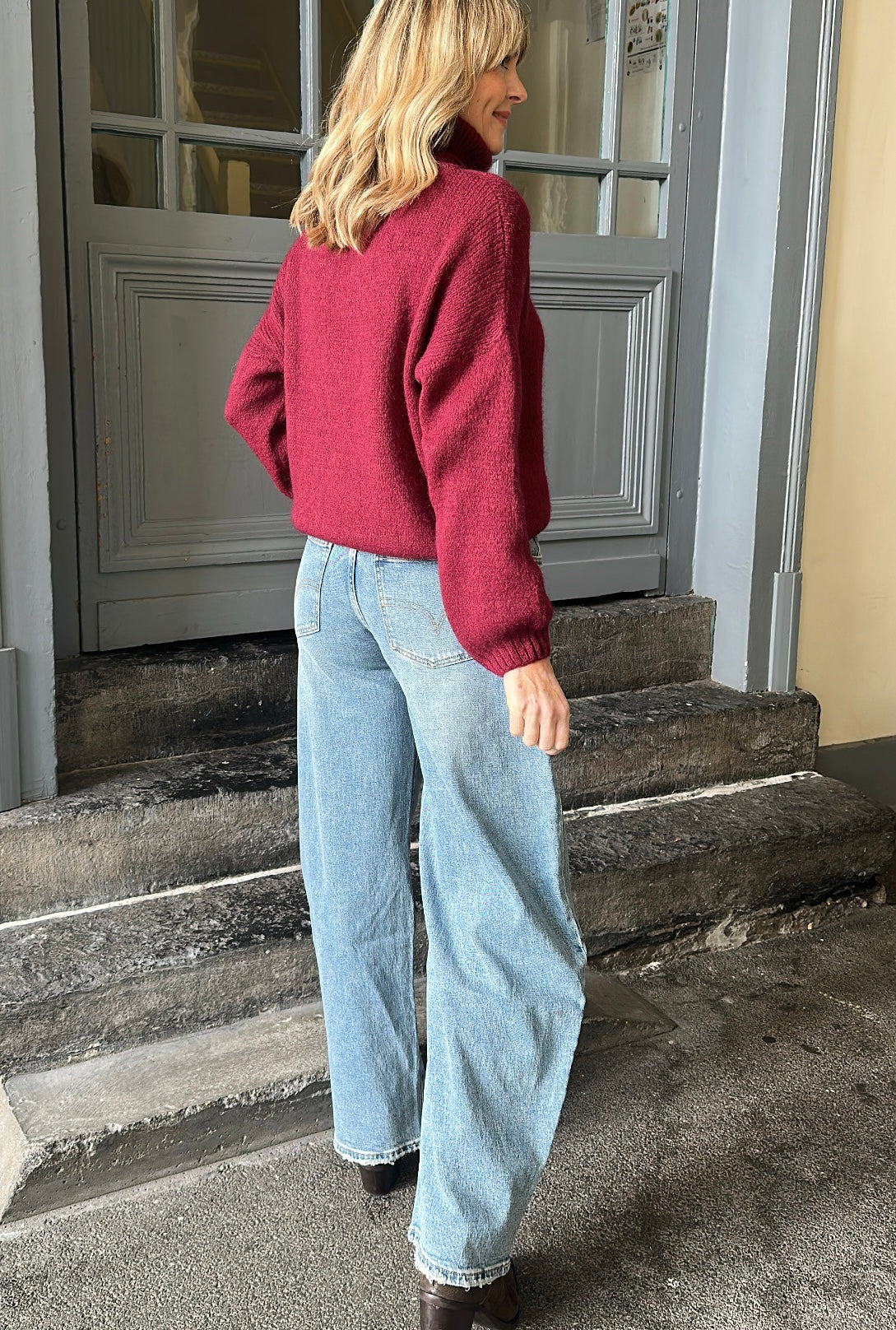 Pull col roulé NATHAN Bordeaux