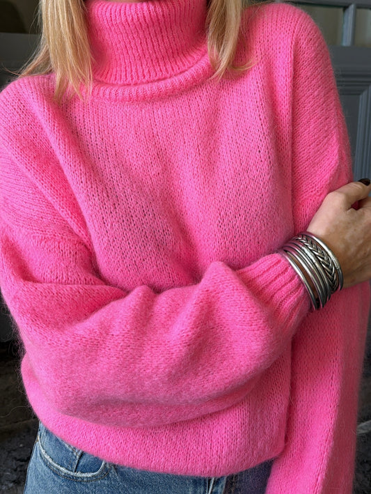 Pull col roulé NATHAN Rose