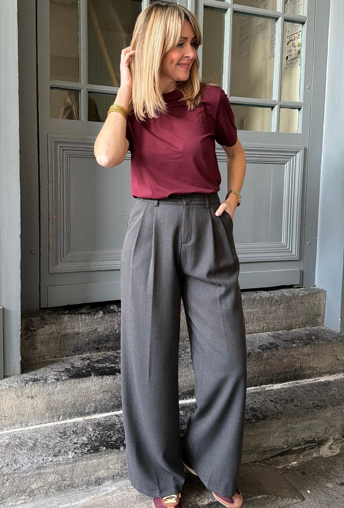 T-shirt RIA Bordeaux PIÈCES