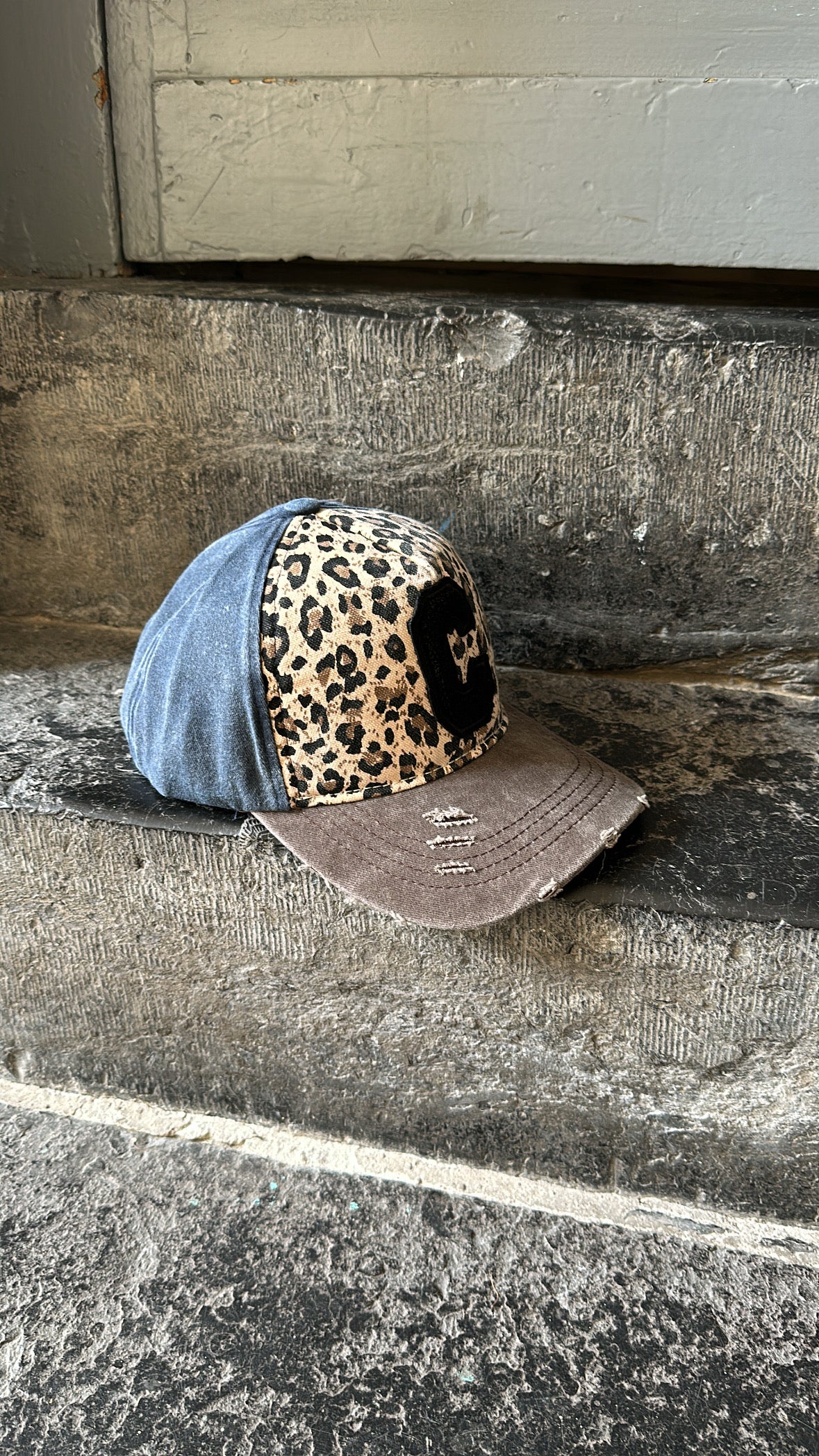 Casquette C léopard/denim