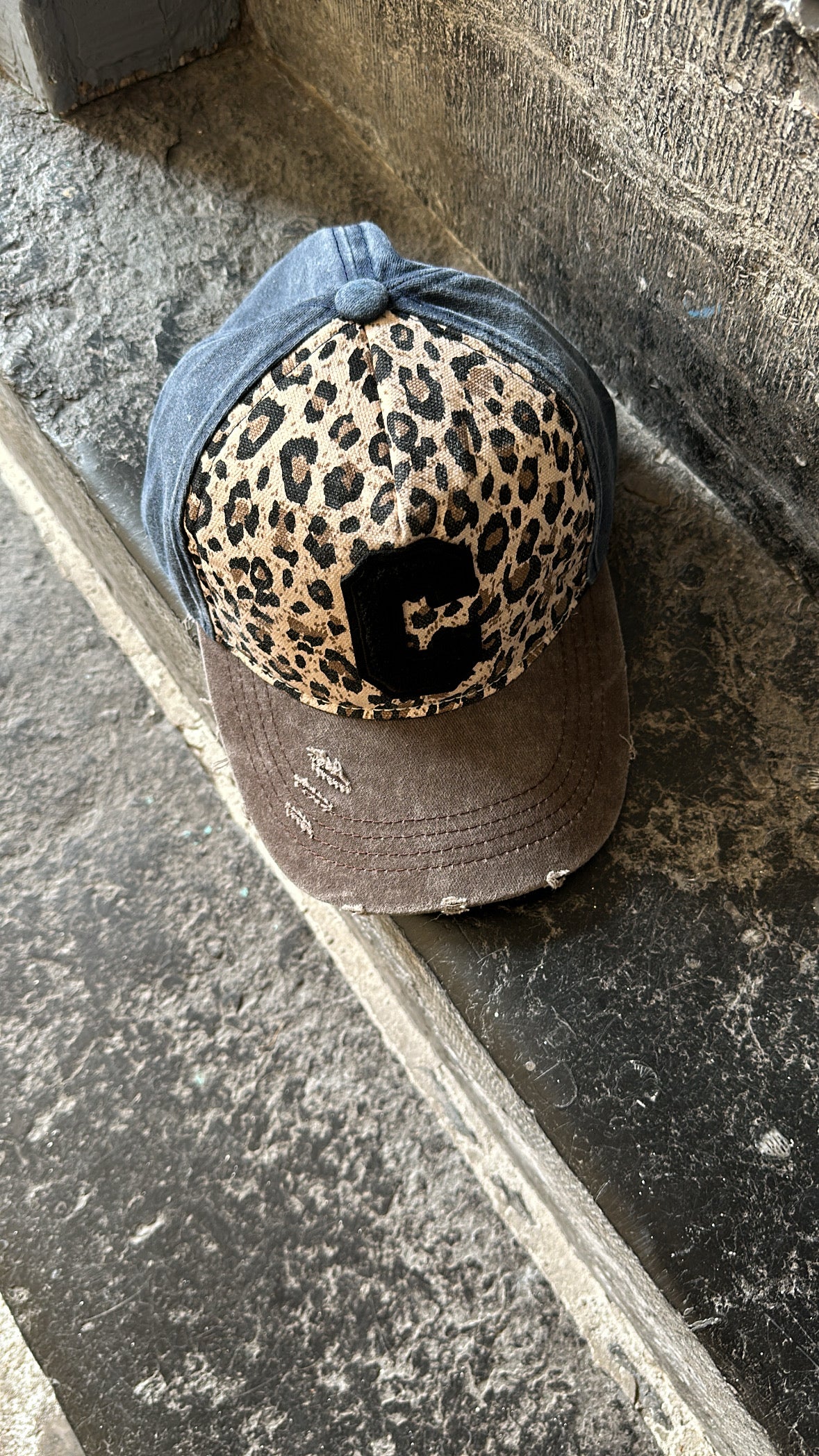 Casquette C léopard/denim