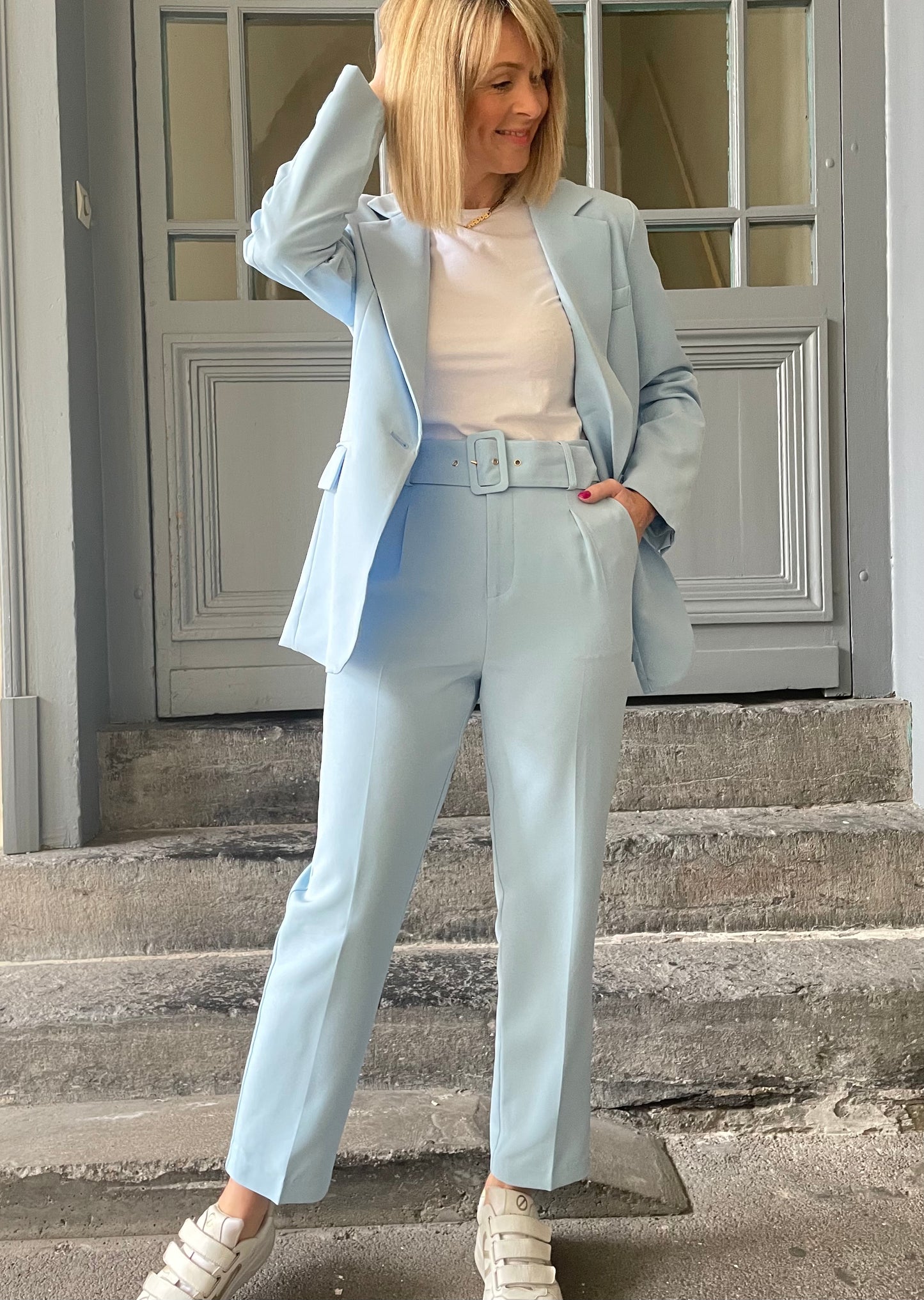 Pantalon LOU bleu ciel/Exclu La Madeleine